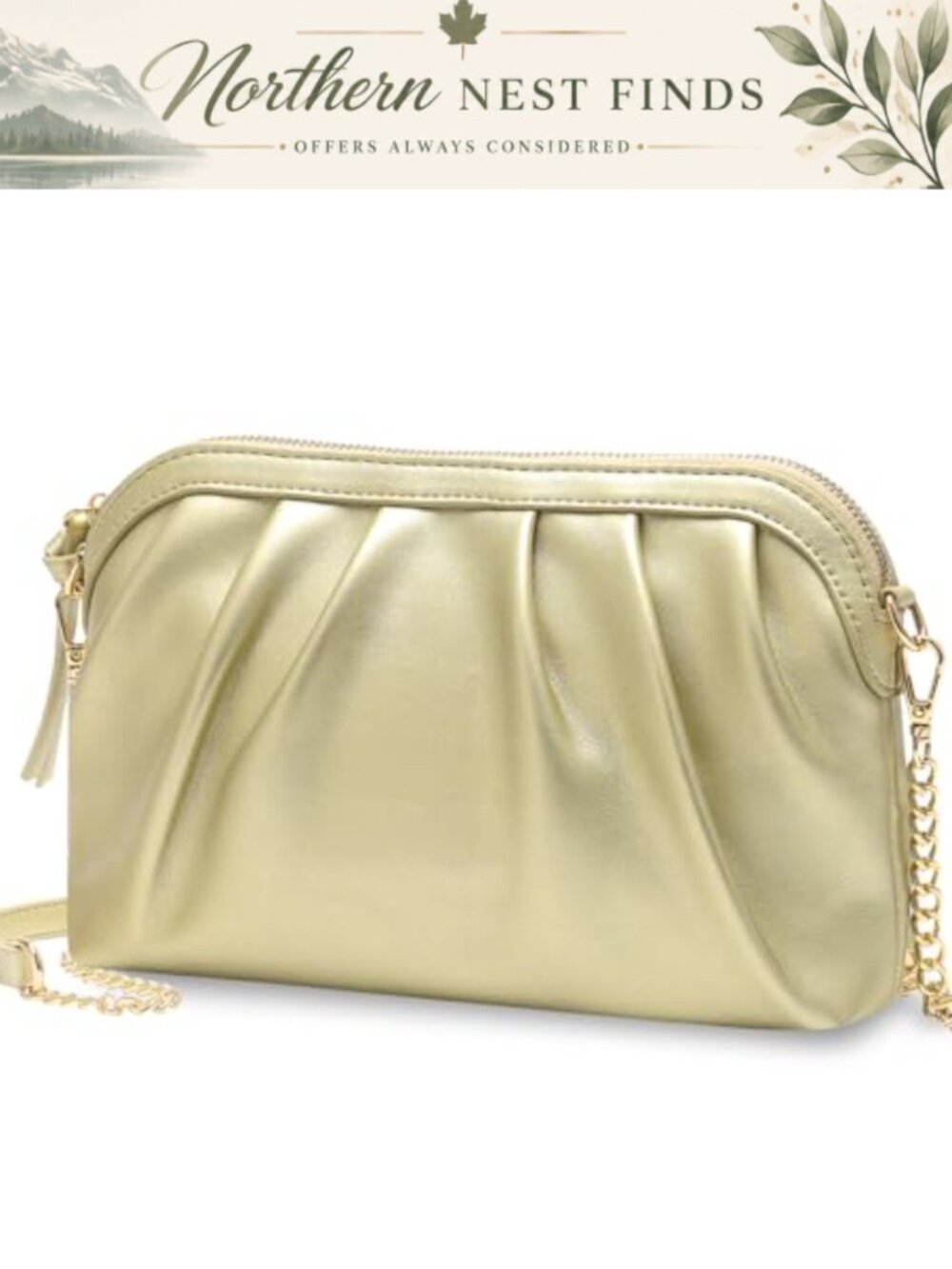 Vegan Leather Clutch Crossbody Convertible Evening Purse